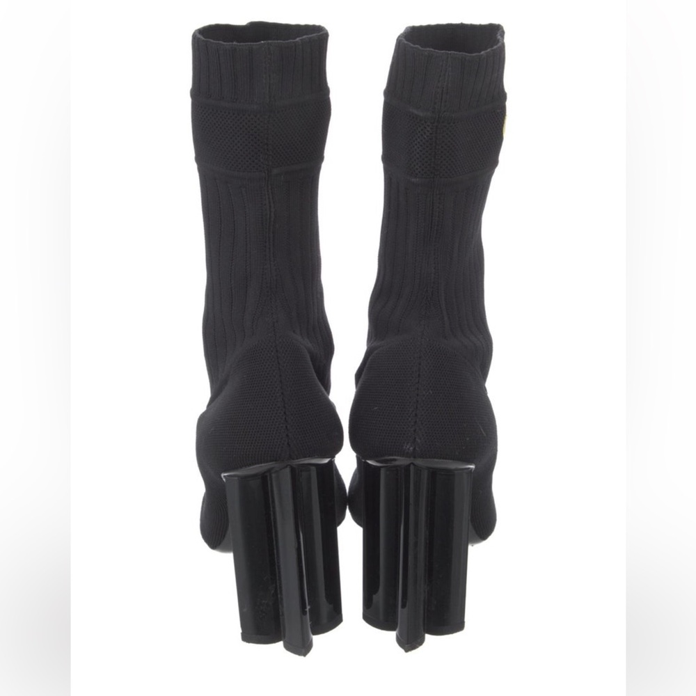 Louis Vuitton Black Heeled Boots with Multicolor Logo - Picture 3 of 5